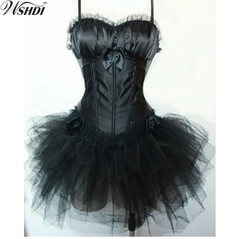 Buy S 2XL Sexy Shapers Body Gothic Corset Satin