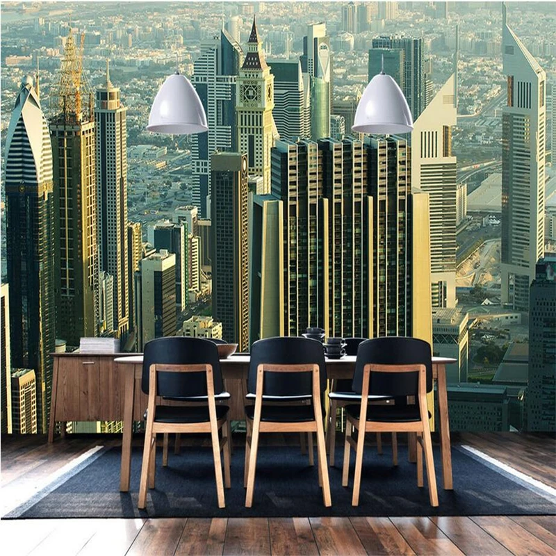 

Wallpapers YOUMAN Custom Modern 3d Wallpaper for Living Room Modern City Scenery 3d Wall Murals Embossed Kitchen Study Bedroom