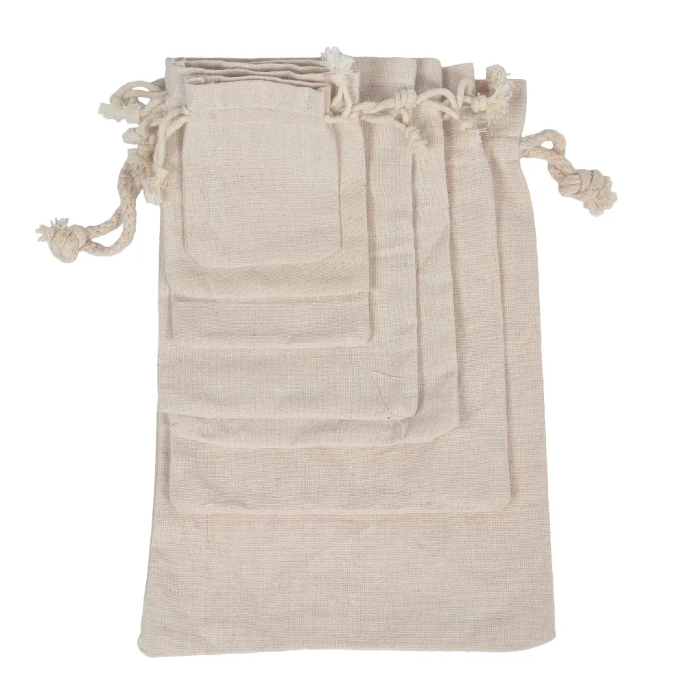 Женская сумка, ручная работа, Туристическая сумка со шнурками на завязках чистый хлопковая льняная одежда мешок, мешок для вещей для