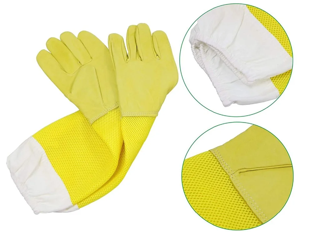 Beefun мужские перчатки с длинным рукавом желтые кожаные защитные перчатки для пчеловодов женские перчатки для рук