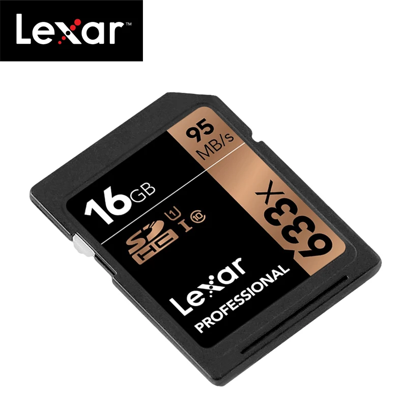 Lexar 633x16 Гб оперативной памяти, 32 Гб встроенной памяти, 64 ГБ, класс 10 SD карта SDHC/SDXC карты памяти SD карты 128 ГБ 256 95 МБ/с. для зеркальной однообъективной камеры/HD камера