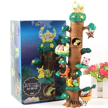 

Charizard Eevee Wooden Pile Tree Stump Action Figure Collection Model Toy 8pcs/set