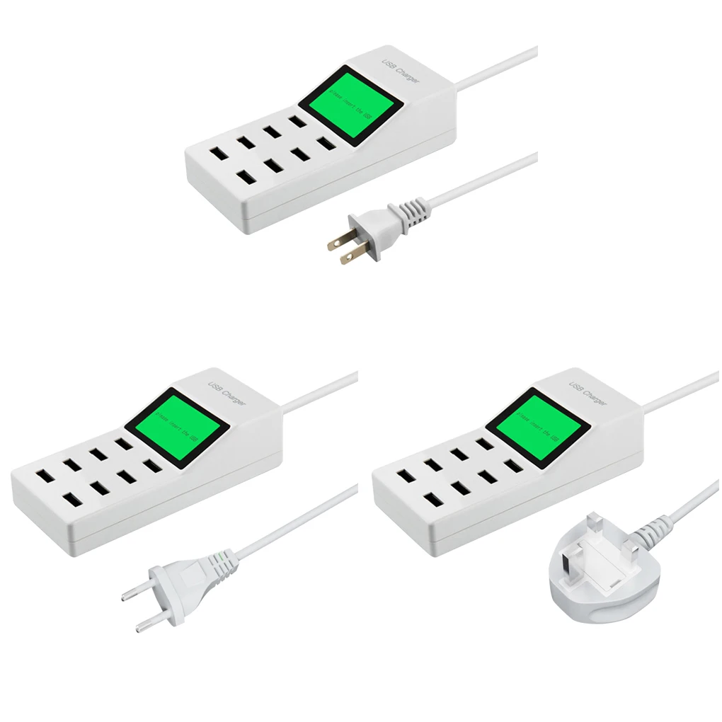 8 منافذ USB 40 W الهاتف المحمول اللوحي الشواحن الذكية شاشة الكريستال السائل الجهد الحالي شاشة شحن محول 8 منافذ USB 40 W الهاتف المحمول اللوحي الشواحن الذكية شاشة الكريستال السائل الجهد الحالي شاشة شحن محول