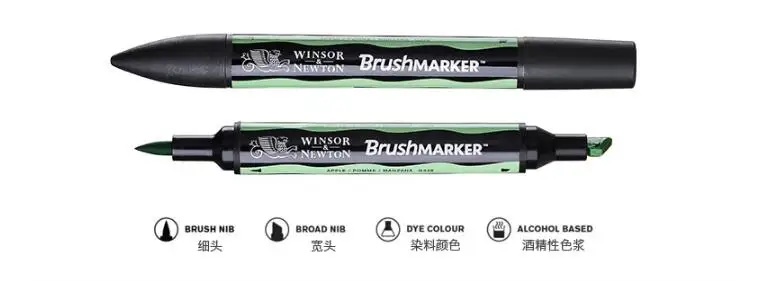 Winsor Ньютона brushmarker мягкий наконечник 6/12 Цветов маркеры с двухголовой Твин Маркеры на спиртовой основе кончик кисти тон кожи маркеры