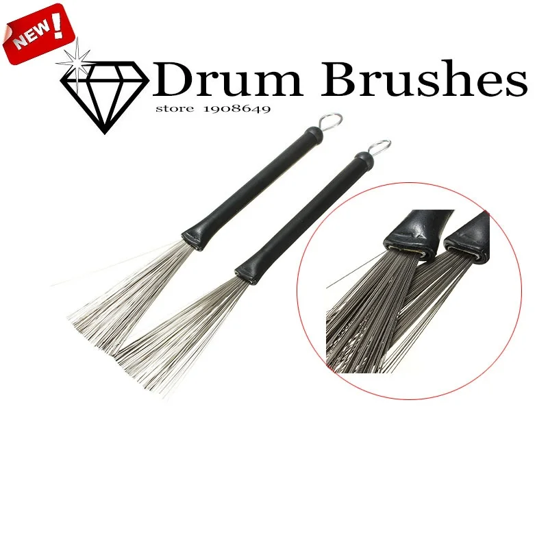 Muse 2x Retractable Loop End Drum Brush Drumsticks Rock Jazz