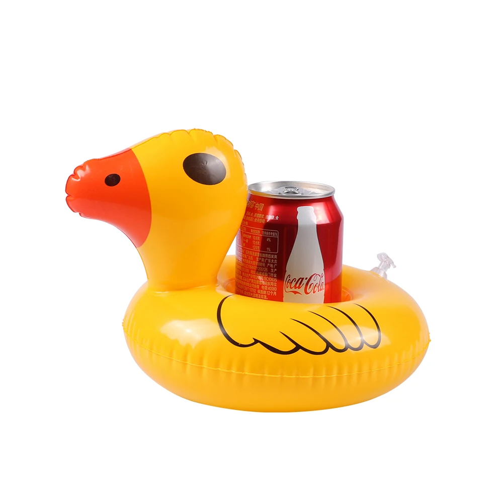 yellow duck Лебедь Краб Фламинго плавающий держатель для напитков надувной подстаканник для бассейна бассейн вечерние игрушки для воды детские надувные игрушки для бассейна - Цвет: yellow duck