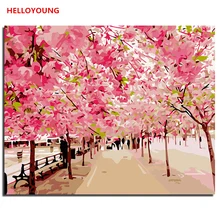 YH106 DIY Ручная роспись маслом романтическое удовлетворение цифровая картина маслом Цифры Картины маслом китайские Скручивающиеся Картины домашний декор