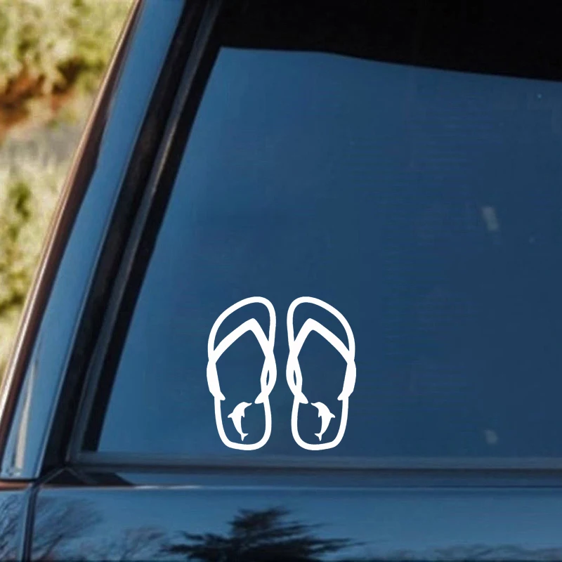 Dolphin Flip Flops Fish Ocean Sea Car truck Window Wall Vinyl Decal Sticker
