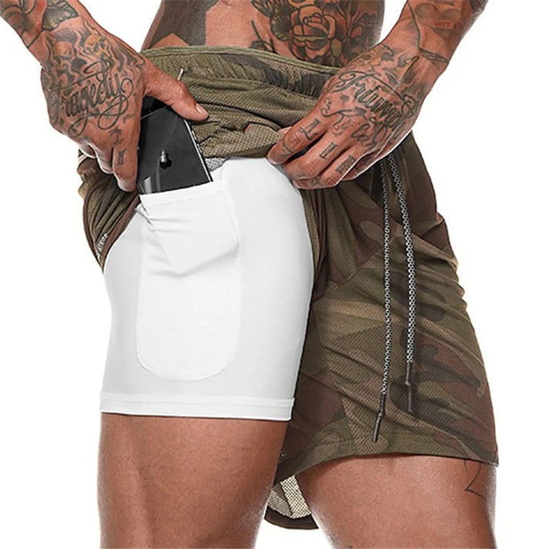 

Big Size 5XL Men Shorts Double layer Sport Running Joggers Fitness Bodybuilding Shorts Boxer mma mtb Men's Gym Sweatpants Sexy