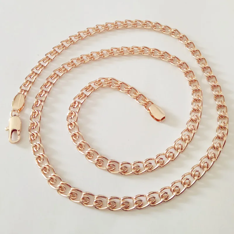 Мужское ожерелье, новинка 585, модное ожерелье из розового золота, золотое ожерелье из меди 5 мм, длина 55 см, женское и мужское ожерелье/браслет, прямые поставки с фабрики