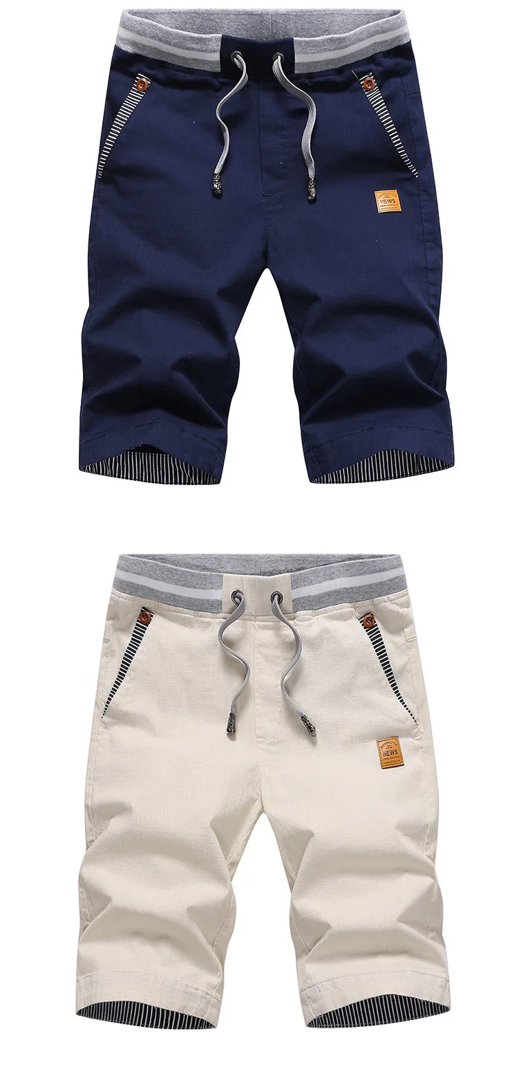 Jbersee летние льняные шорты Для мужчин модные брендовые воздухопроницаемые пляжные шорты мужские шорты пляжные плюс Размеры короткие Masculino