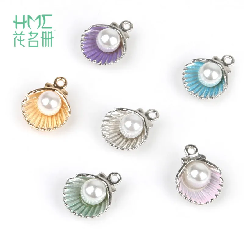 10-12pcs 11x15mm Alloy Metal Mixed Color Shell Charms Drop Oil Pendant for DIY Handmade Earring Necklace Bracelet Jewelry Making | Украшения