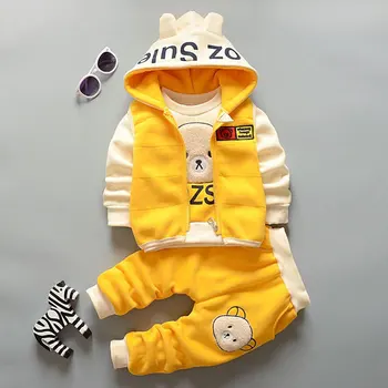 

Fall Baby Boys girls Clothing set Velvet Warm 3 pcs suit for Newborn Infants Baby Boys Girls Clothes Outfits Hoodie Sweat sets
