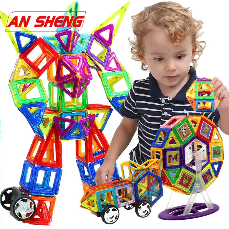 

Big Size 111pcs Magnetic Designer Construction Set Model & Building Toy Plastic Magnetic Blocks Educational Toys For Kids Gift