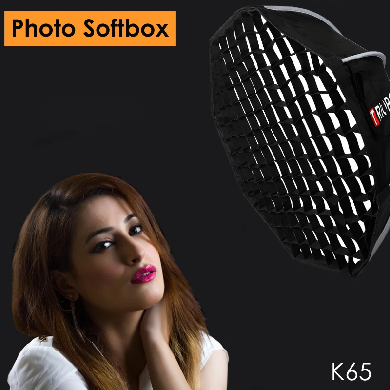 Triopo 65cm Studio Portable Softbox w/ Honeycomb Outdoor Bowens Mount Octagon Umbrella Video Photography Soft Box for Godox