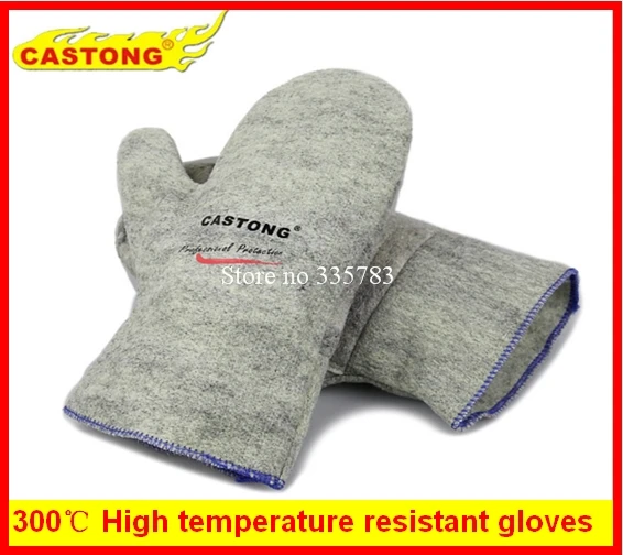 300 градусов теплоизоляция Перчатки высокая термостойкость Перчатки к горячей пламени anti-ошпарить огонь арамидного волокна ткани Перчатки