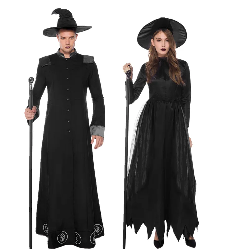 MOONIGHT костюмы на Хэллоуин для пар готический, колдун костюм, Европейский, религиозный костюм для мужчин костюм для костюмированной вечеринки