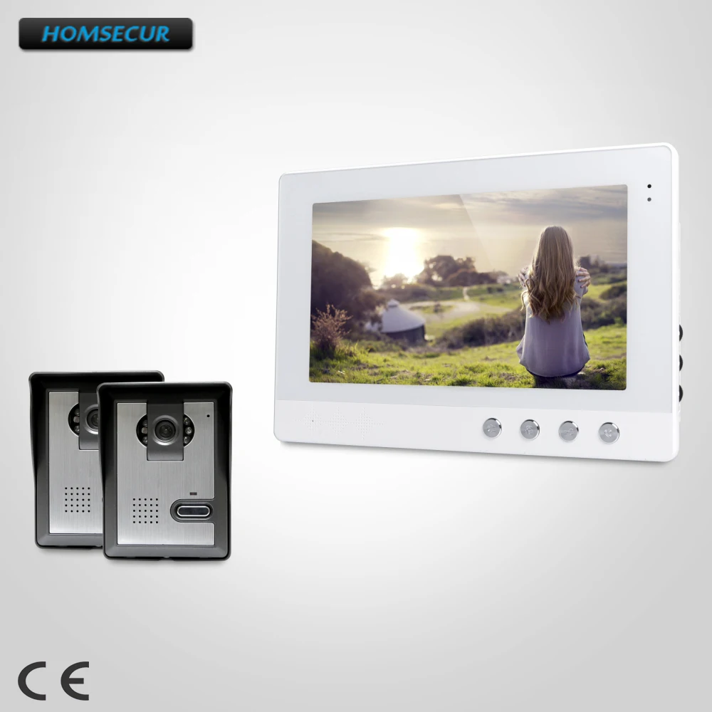 

HOMSECUR 10.1inch Video Door Entry Security Intercom with IR Night Vision for House/ Flat XC005+XM101-W