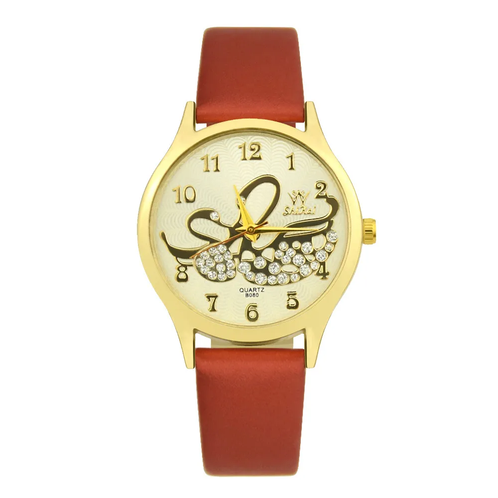 

Woman Watch Leather Band Mandarin Duck Rhinestone Couple Watch Ladies Watches Blood Pressure Relojes Para Mujer Student Clock #D