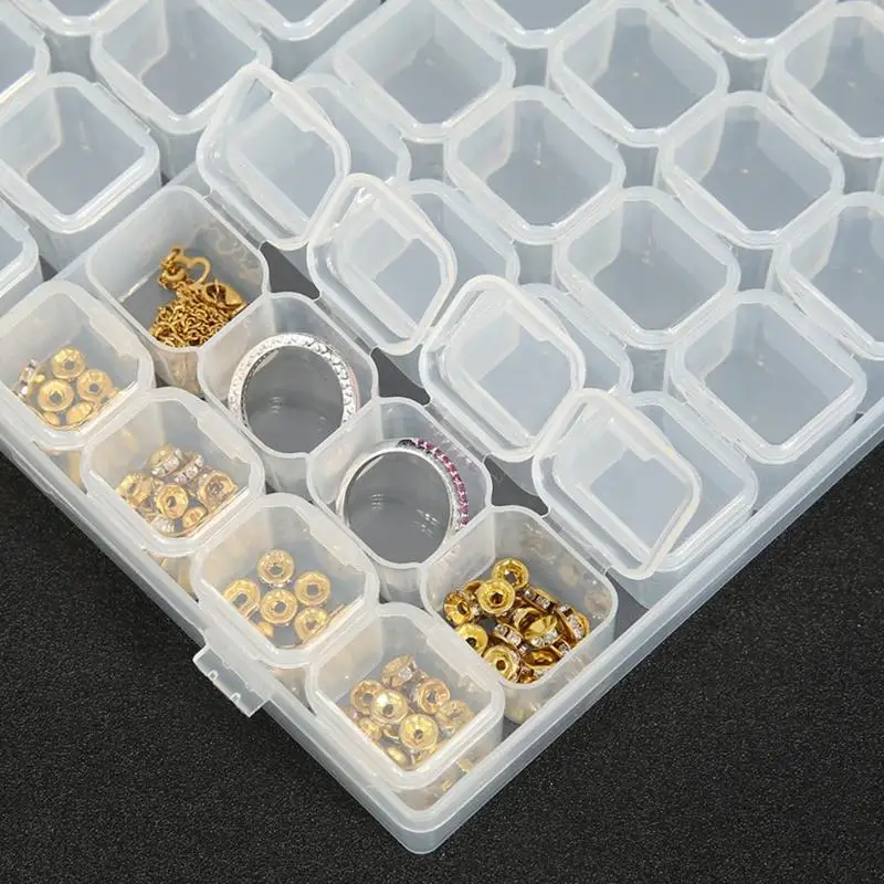 

56 Grids plastic Cosmetic Organizer make up Diamond Embroidery Crystal Bead organizer Storage Case Box makeup organizer