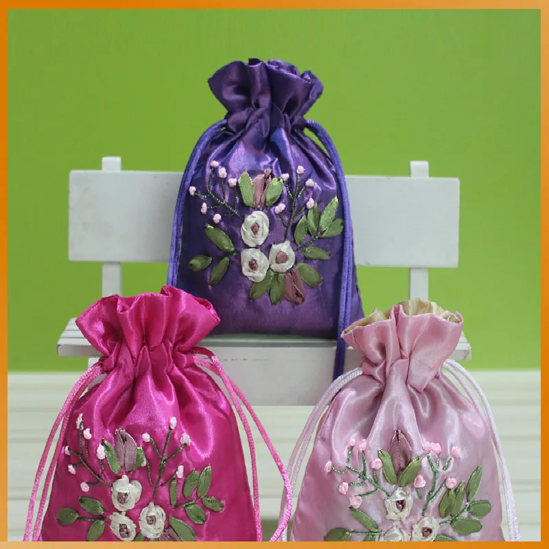 

1PC 11*14cm Multicolor Printed Embroidery Drawstring Burlap Gift Bag Wedding Party Christmas Gift Jewelry Pouches Packaging Bag