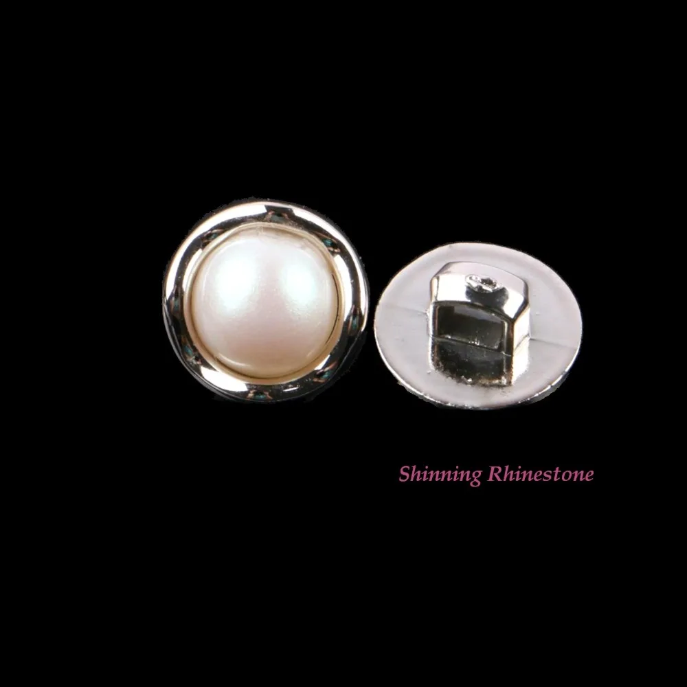 

30pcs DIY Gold Plated Rim Imetated Pearl Sew On Clothes Buttons Sewing On Garment Button Dress Decoration Accessories 11.2mm