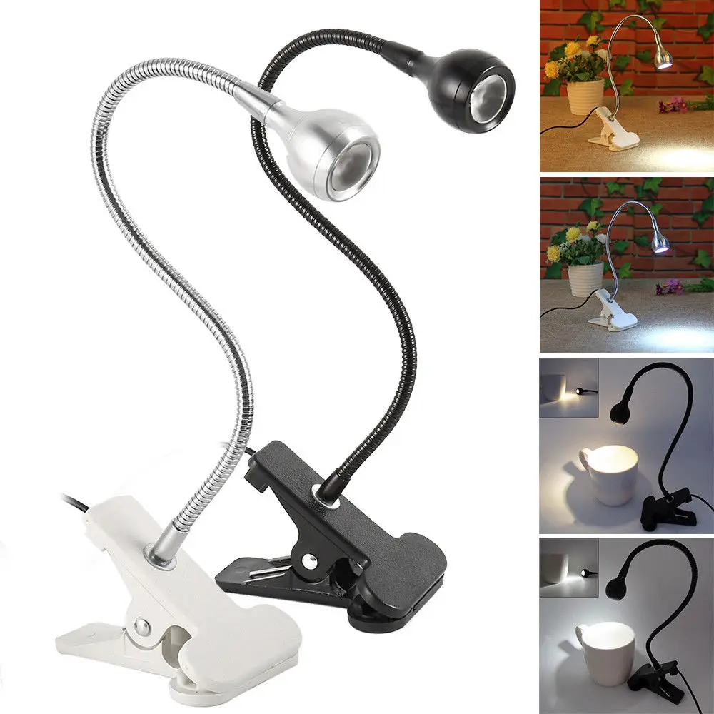 

Flexible USB LED Desk Lamp with Clip 3W LED Reading Lamp USB Power Supply LED Study Reading Lamp Warm White Clamp Light