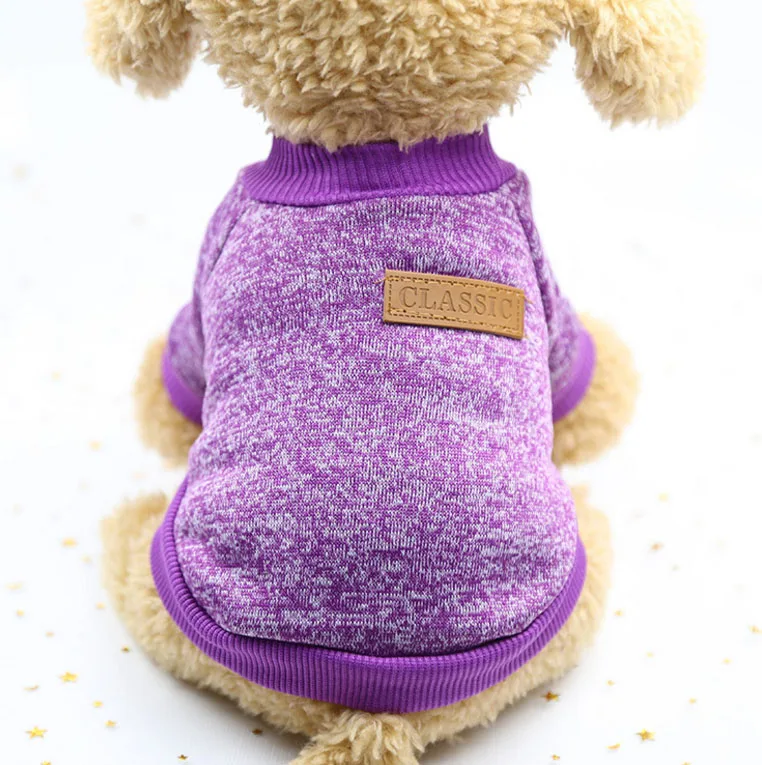 Одежда для собак для маленьких собак, свитер для кошек, Одежда для питомцев, кошек, чихуахуа, теплая одежда для собак, свитер для осени и зимы - Цвет: purple