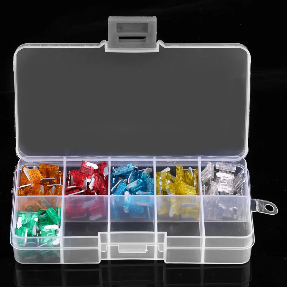 

New 120Pcs Car Auto Truck SUV Blade Fuse Box Kit Assortment Mini Blade Fuse Set Kit For 5A 10A 15A 20A 25A 30A