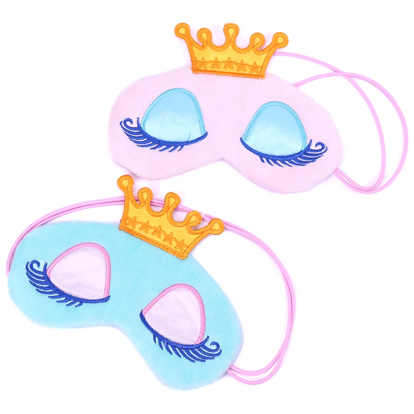 

Portable Lovely Cute Cartoon Long Eyelashes Crown Style Eye Cover Sleeping Eye Mask Soft Portable Blindfold Travel Eyepatch