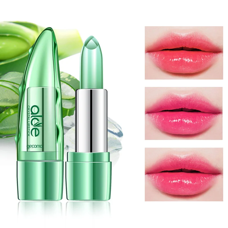 

New Lips Makeup Magic Temperature Color Changed Lipstick Batom Natural Moisturize Transparent Pink Aloe Balm Lip Stick Cosmetics