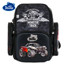 Delune 3D Car Pattern School Bags For Boys Girls Cartoon Backpack Childern Orthopedic Backpacks Student Bookbag Mochila Infantil