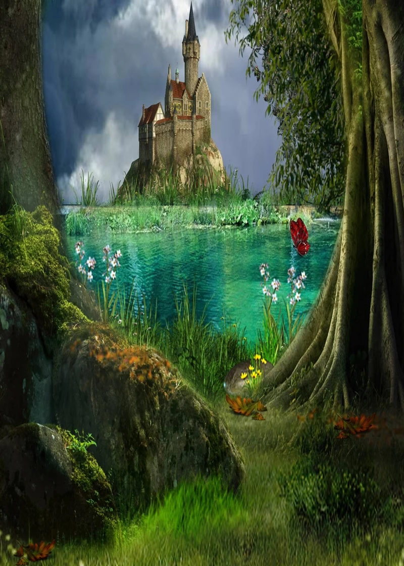 wholesale art fabric fairy tale photography backdrops background for photo studio newborn or indoor portrait XT