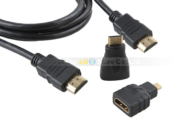 3in1 Высокое разрешение мультимедийный интерфейс HDMI tohdmi мини-hdmi кабель передачи данных Micro-Позолоченные hdmi адаптер