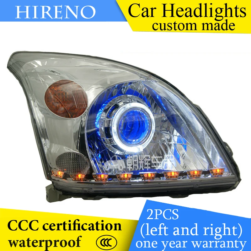 

Hireno custom Modified Headlamp for Toyota Prado 2003-09 Headlight Assembly Car styling Angel Lens Beam HID Xenon 2 pcs
