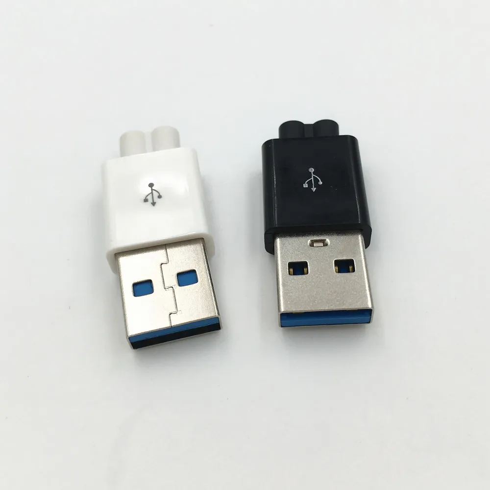 2 комплекта DIY USB 3,0 A штекер 4Pin тип сварки разъем 3 в 1 разъем пайки адаптер Белый Черный два отверстия