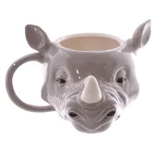 3D носорог кружка голова носорога керамические кружки животные посуда для напитков персонализированная 3D кофейная кружка с изображениями животных Новинка подарки