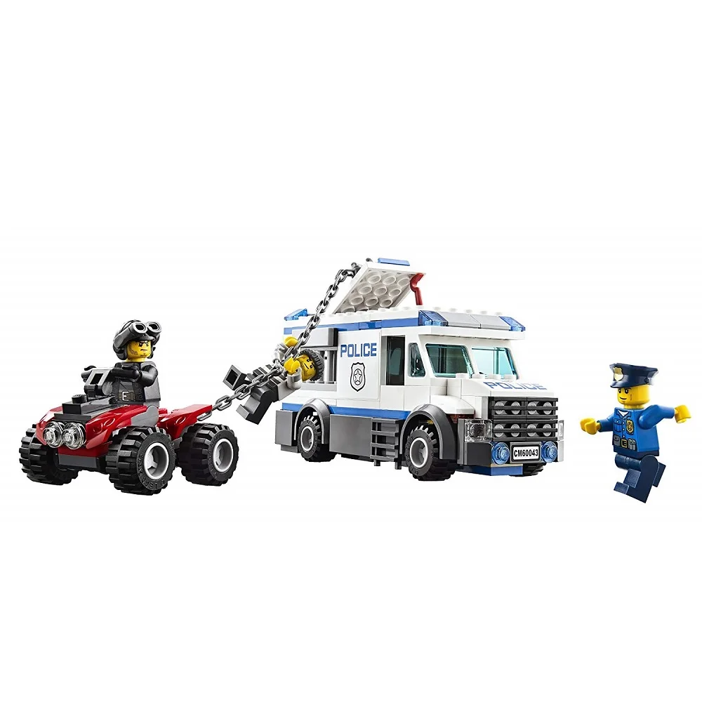 Kaufen 198Pcs Gefangenen Transporter Kompatibel Legoe Stadt Polizei 60043 Bausteine spielzeug für Kinder Bricks Modell Kind Geschenk