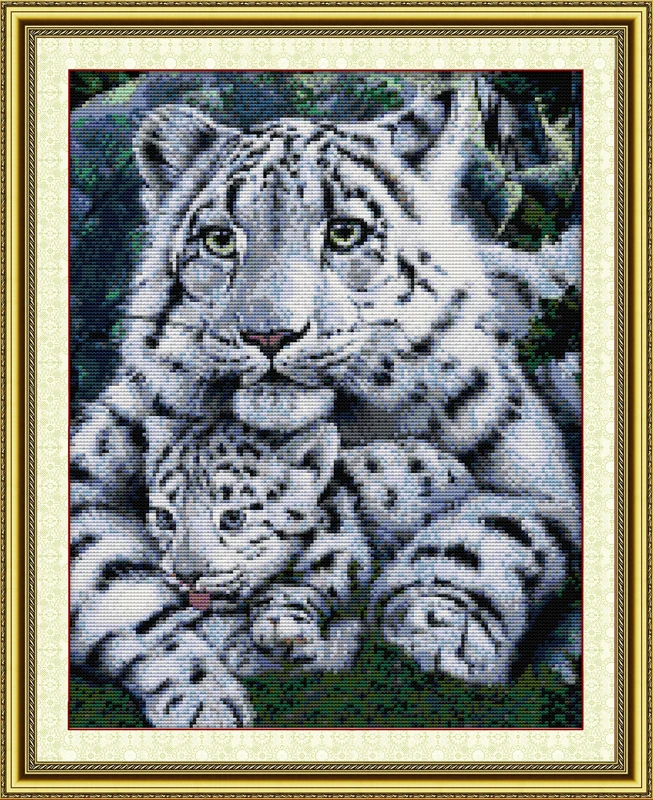 

Care Tiger Counted Cross Stitch 11CT Printed 14CT DMC Cross Stitch Set DIY Chinese Cotton Cross-stitch Kit Embroidery Needlework
