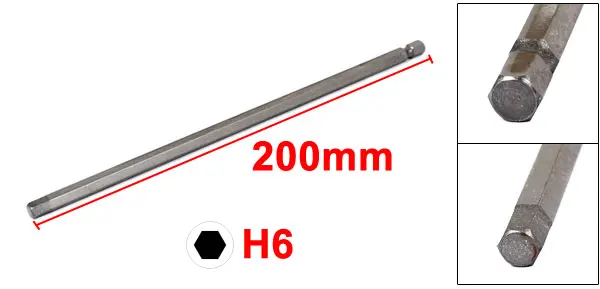 Uxcell 1/" шестигранный хвостовик 200 мм длинная H3 H4 H5 H6 Магнитная электрическая отвертка с шестигранной головкой - Цвет: H6