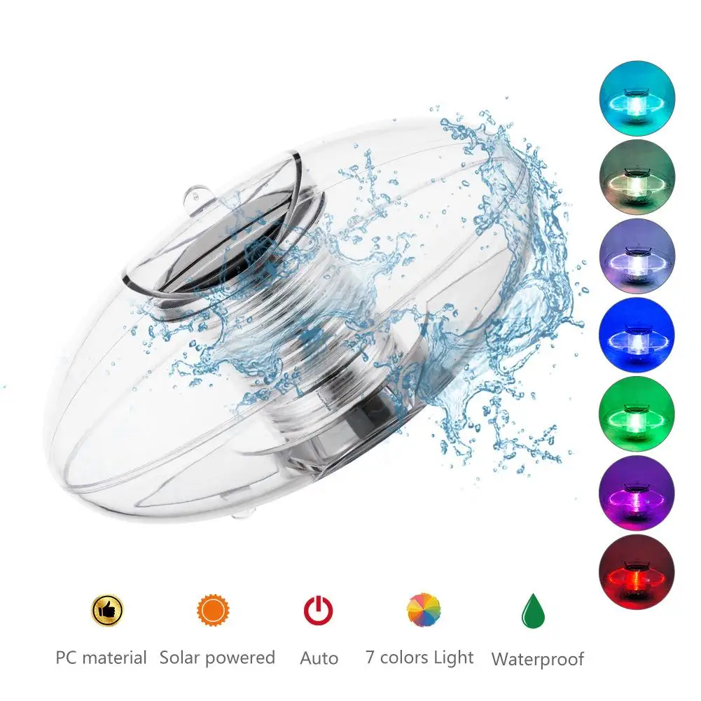 

Waterproof Swimming Pool Lights Floating Underwater LED Pond Lights For Hot Tub Baby Bathtub Fountain Pool Party Pond Decoration