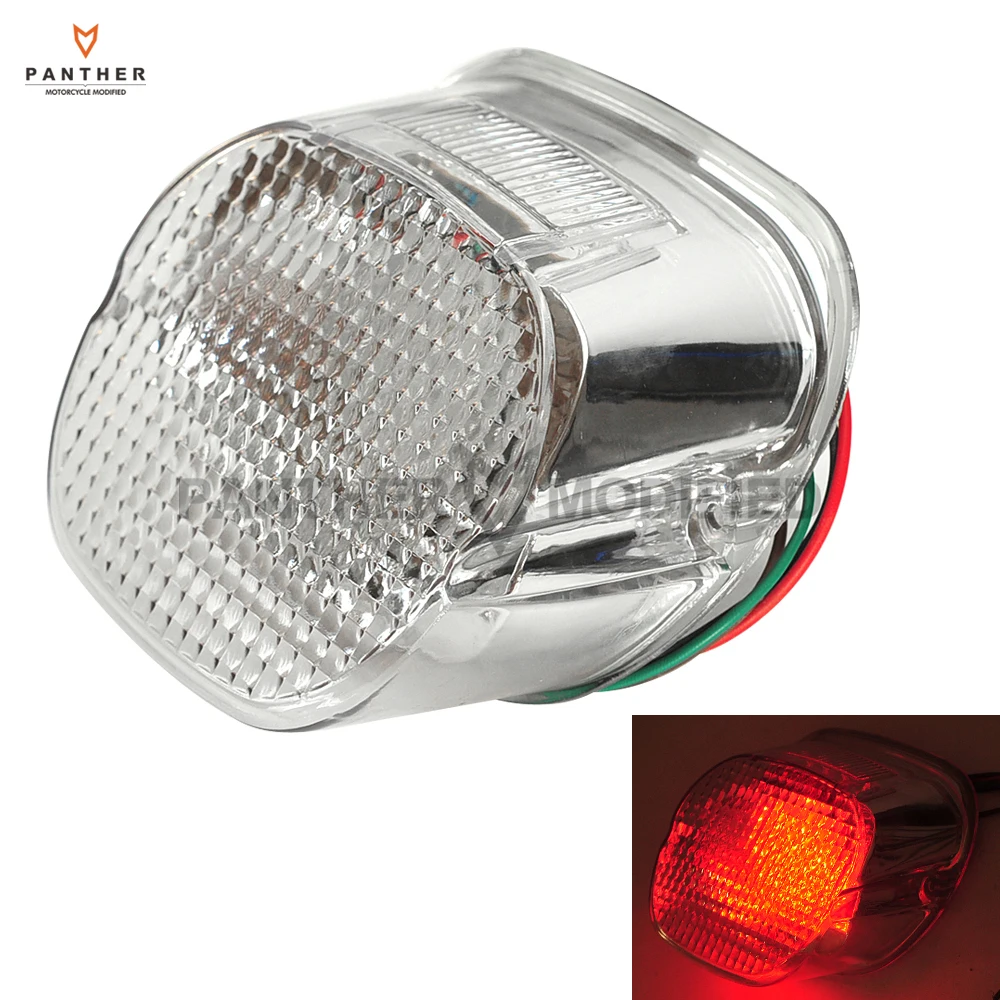

Clear LED Motorcycle Tail Brake Light Moto Rear Lighting case for Harley Dyna Sportster Touring model FX FXD FXR 2000-2016