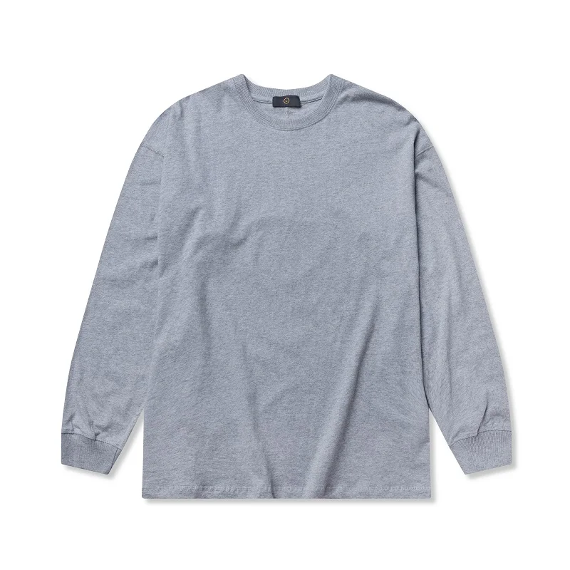 LightGray QoolXCWear Solid Color Long Sleeve Tshirts Cotton T Shirts Men/women Hip Hop Tshirts Streetwear Tops Shirts - Цвет: LightGray