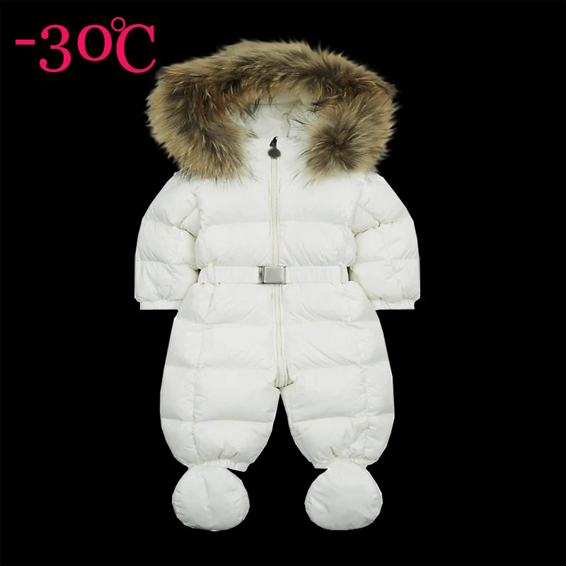 

Winter newborn baby down coats coveralls girls down coats boys jumpsuits children snow wear kids snow coats natural fur