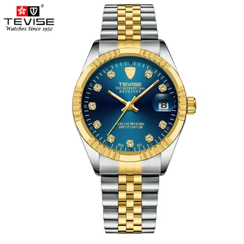 

Tevise Luxury Men Automatic Self-Wind Watch Gold Stainless Steel Watches Man Mechanical Date Wristwatches Reloj Hombre 629