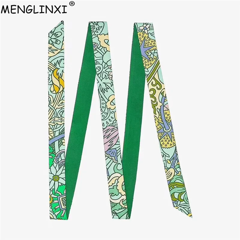 

Luxury Brand Scarf Multifunctional Skinny Silk Scarf For Women Fashion Head Scarves For Ladies 200cm Bag Ribbons Female Belt