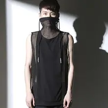 Новая мужская одежда оригинальные metrosexal mesh полые Перспектива топы без рукавов и футболки для ночного клуба сценический костюм топы на бретелях