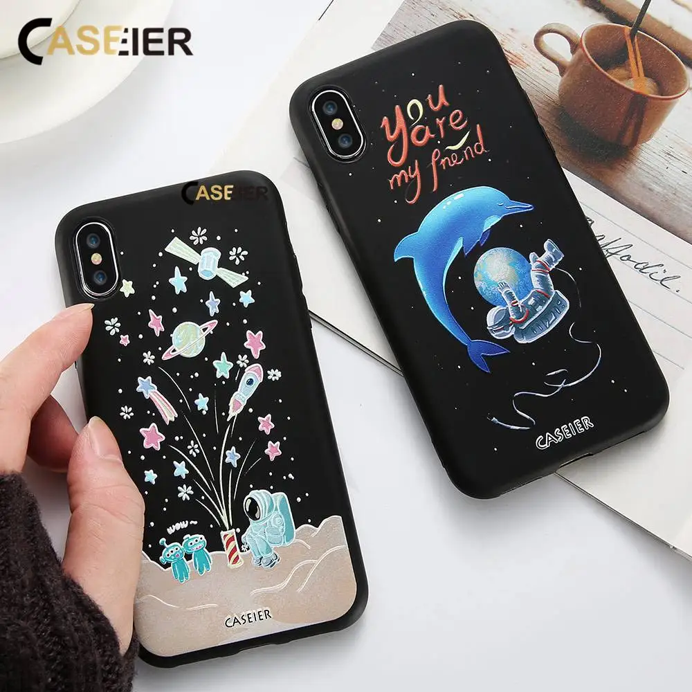 CASEIER Space чехлы для iPhone X 7 6 6s 5 чехол силиконовый 8 Plus 5S SE Planet TPU Coque Fundas Capinha |