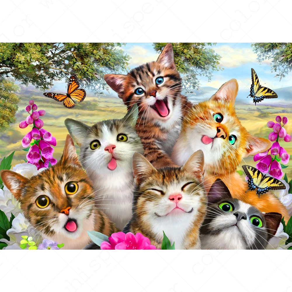 

Diamond Painting Full Square Drill 5D DIY Daimond Painting "Cat Flower" Embroidery Cross Stitch Mosaic Rhinestone Art LE01323