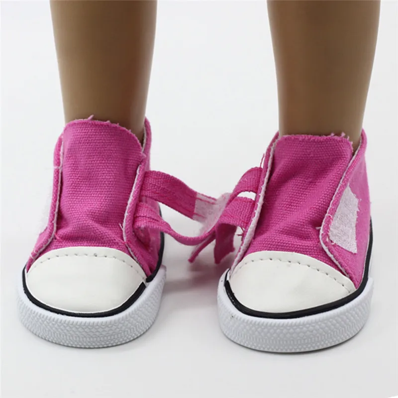 43cm Reborn Baby Doll Shoes White Black Red Blue Canvas Shoes for 18inch Girl Dolls Mini Fashion Shoes American Doll Accessories